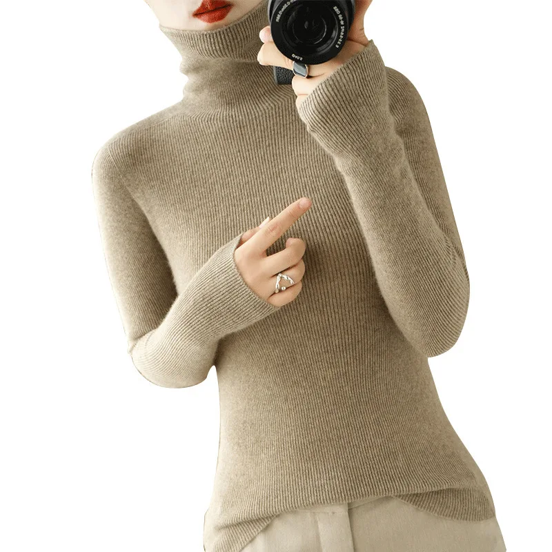 Women Sweater Turtleneck Slim Pullovers Autumn Winter Warm Bottoming Shirts Jumpers Basic High Strecth Fashion Korean Knitwear - Image 4